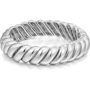 Gold Style A silver Chunky Bangle Bracelet for Women and Men Fashion Jewelry